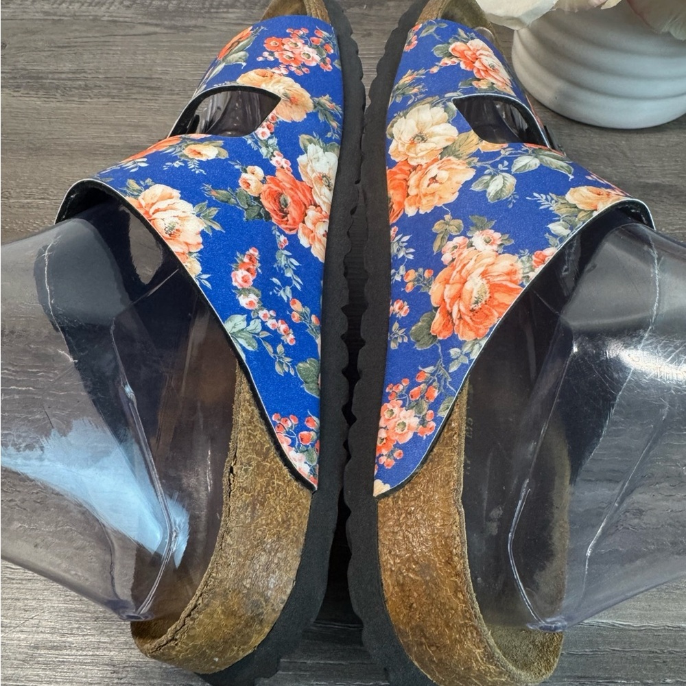 Birkenstock Papillio Blue Floral Softbed Sandals Womens 38/US7-7.5 - Picture 5 of 9